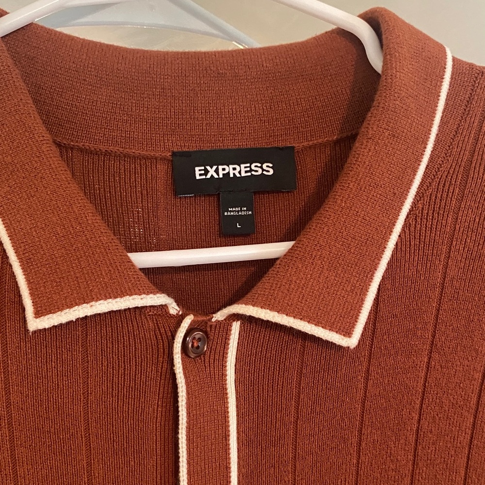 Express Men's Rust Button Down Shirt - image 2